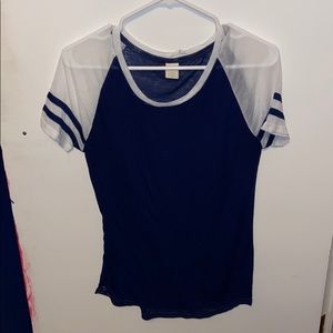 Navy Blue and White Top